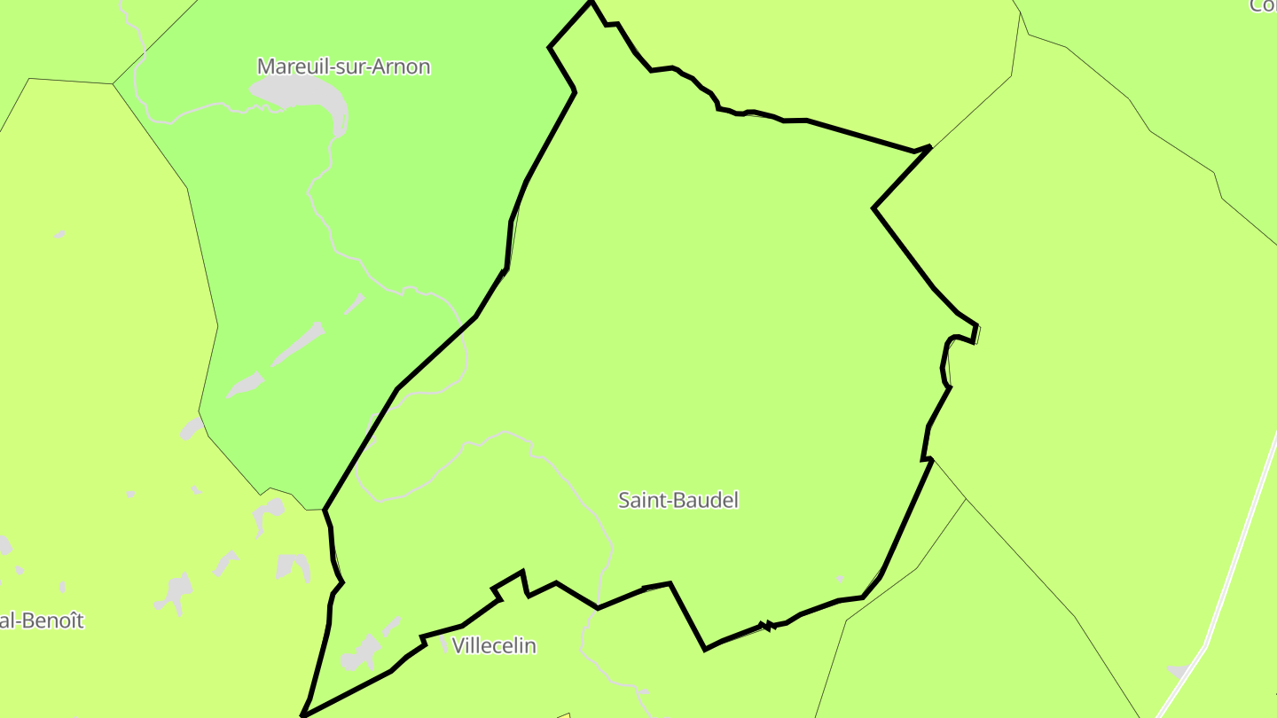 Carte des prix de l'immobilier Saint-Baudel