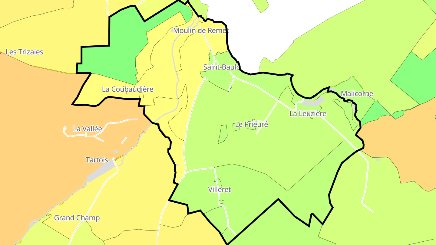 Carte des prix de l'immobilier Saint-Bauld
