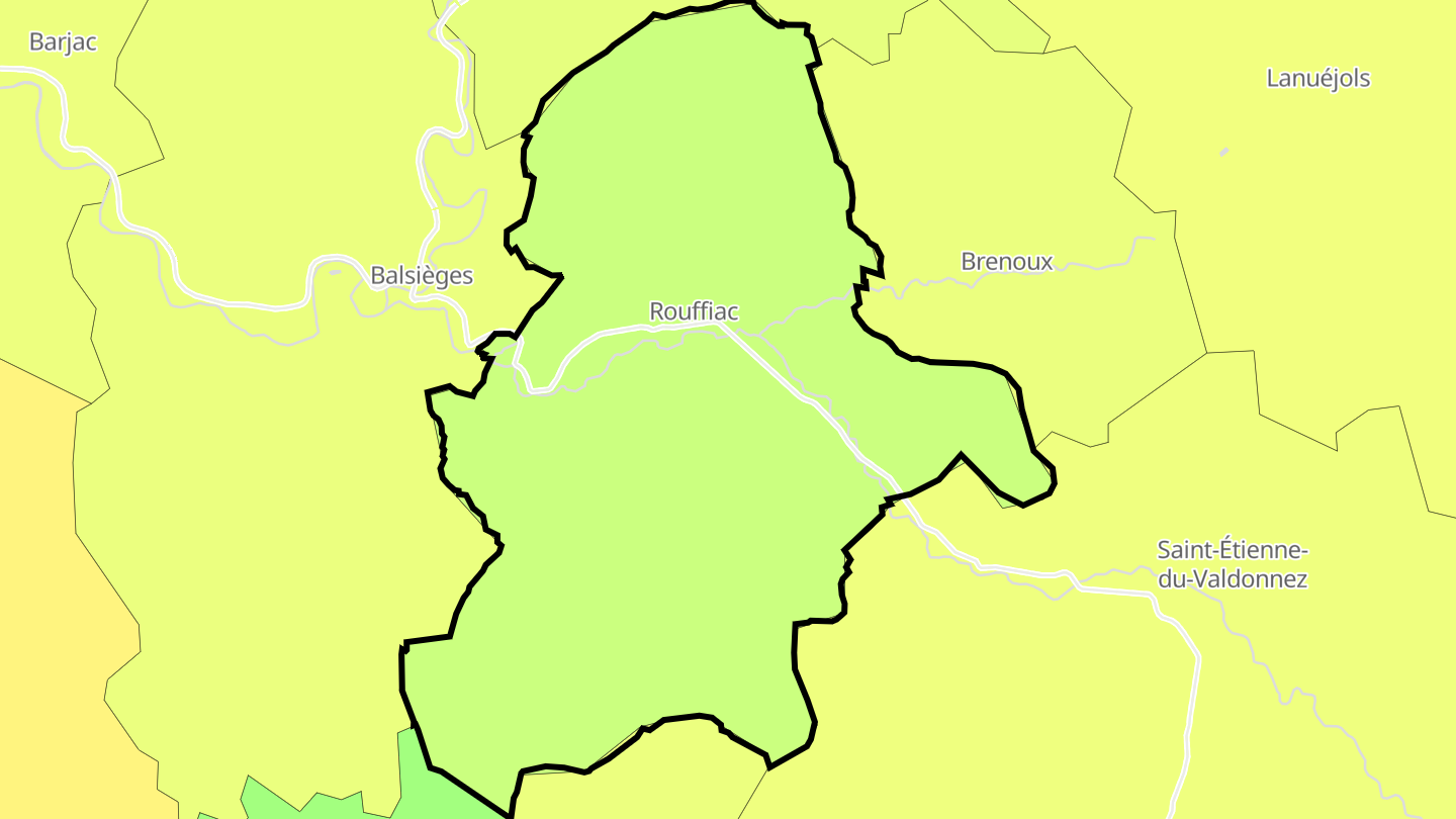 Carte des prix de l'immobilier Saint-Bauzile