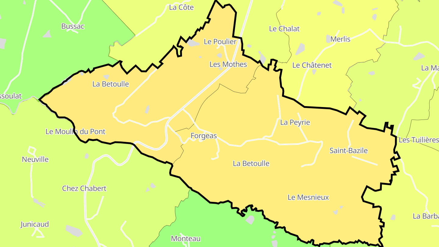 Carte des prix de l'immobilier Saint-Bazile