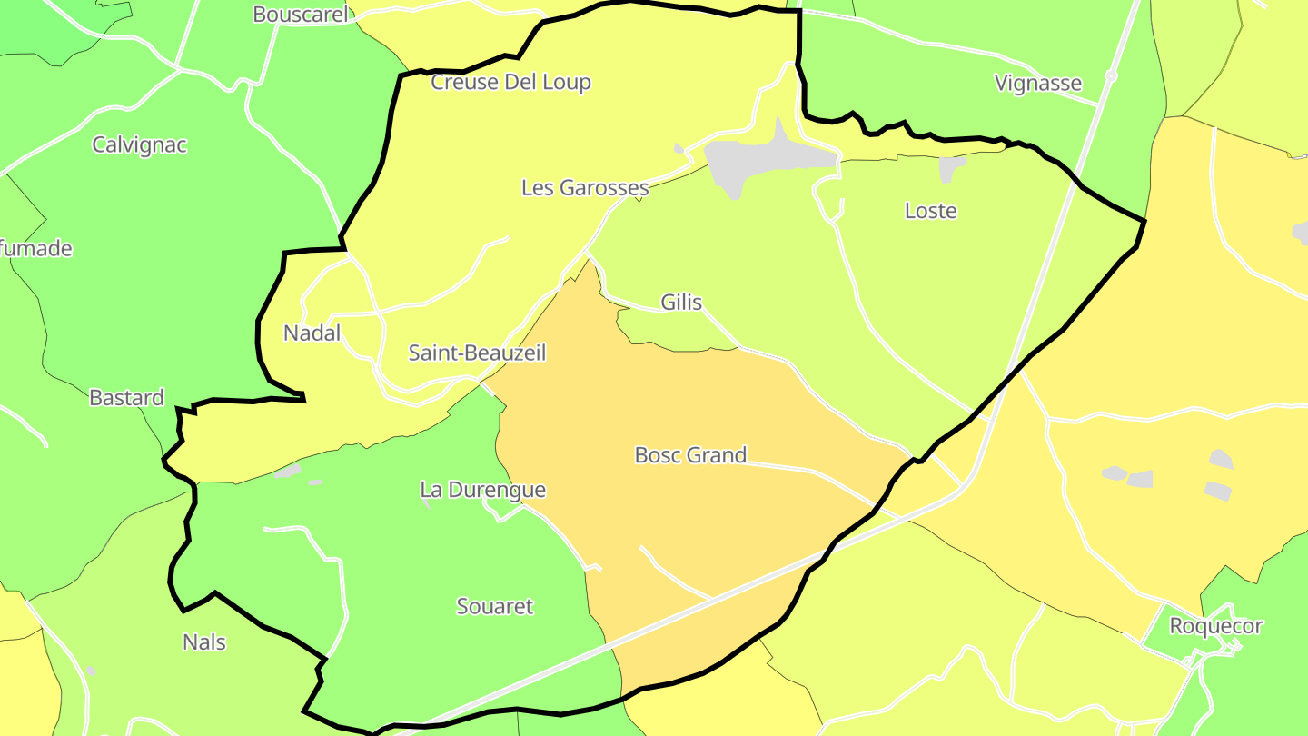 Carte des prix de l'immobilier Saint-Beauzeil