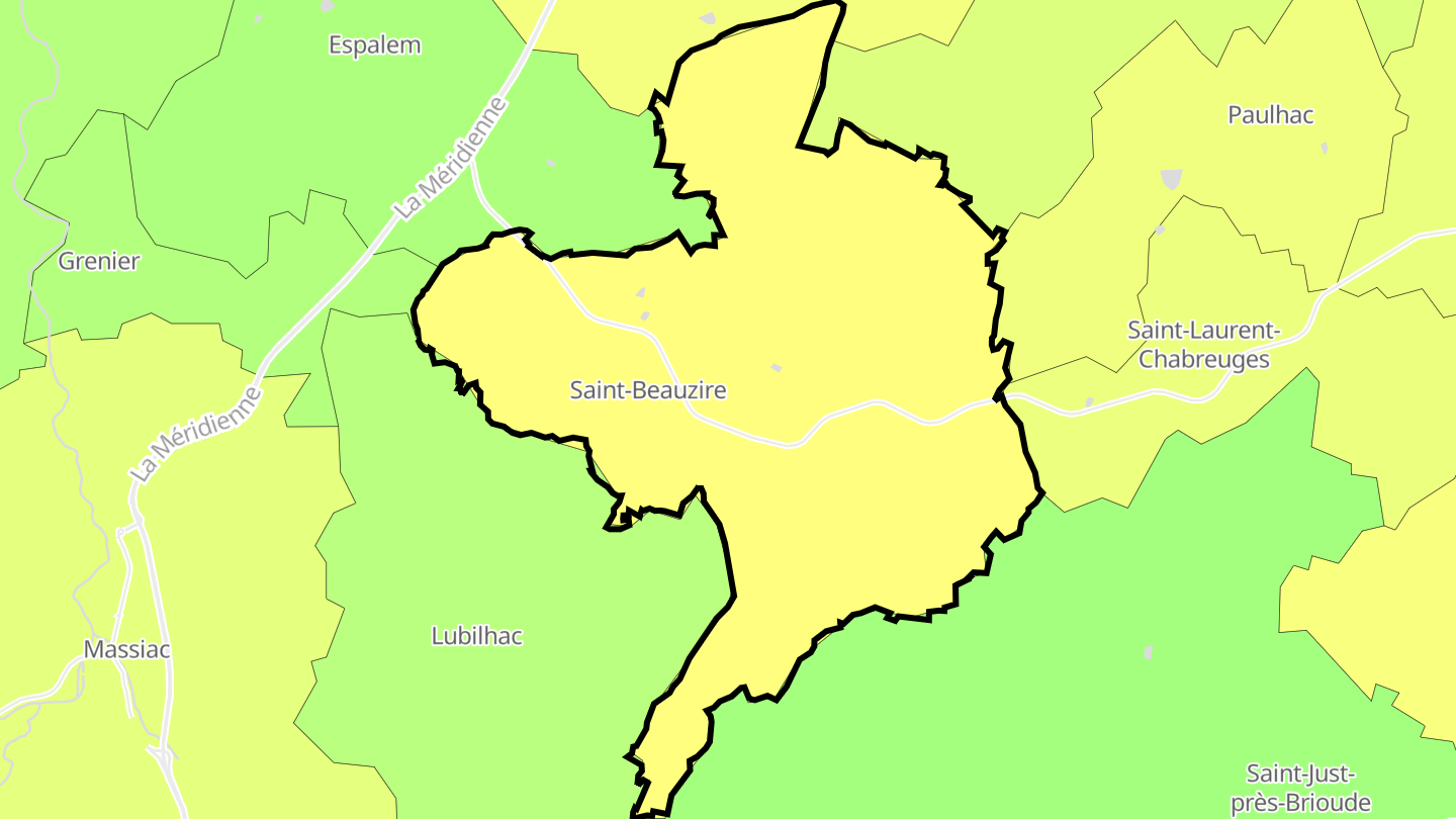 Carte des prix de l'immobilier Saint-Beauzire