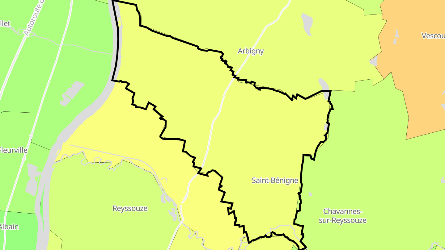 Carte des prix de l'immobilier Saint-Bénigne