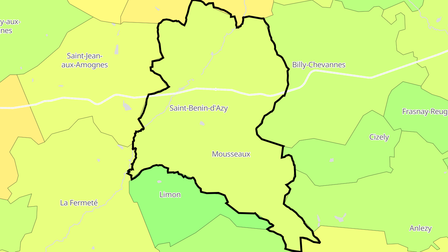 Carte des prix de l'immobilier Saint-Benin-d'Azy