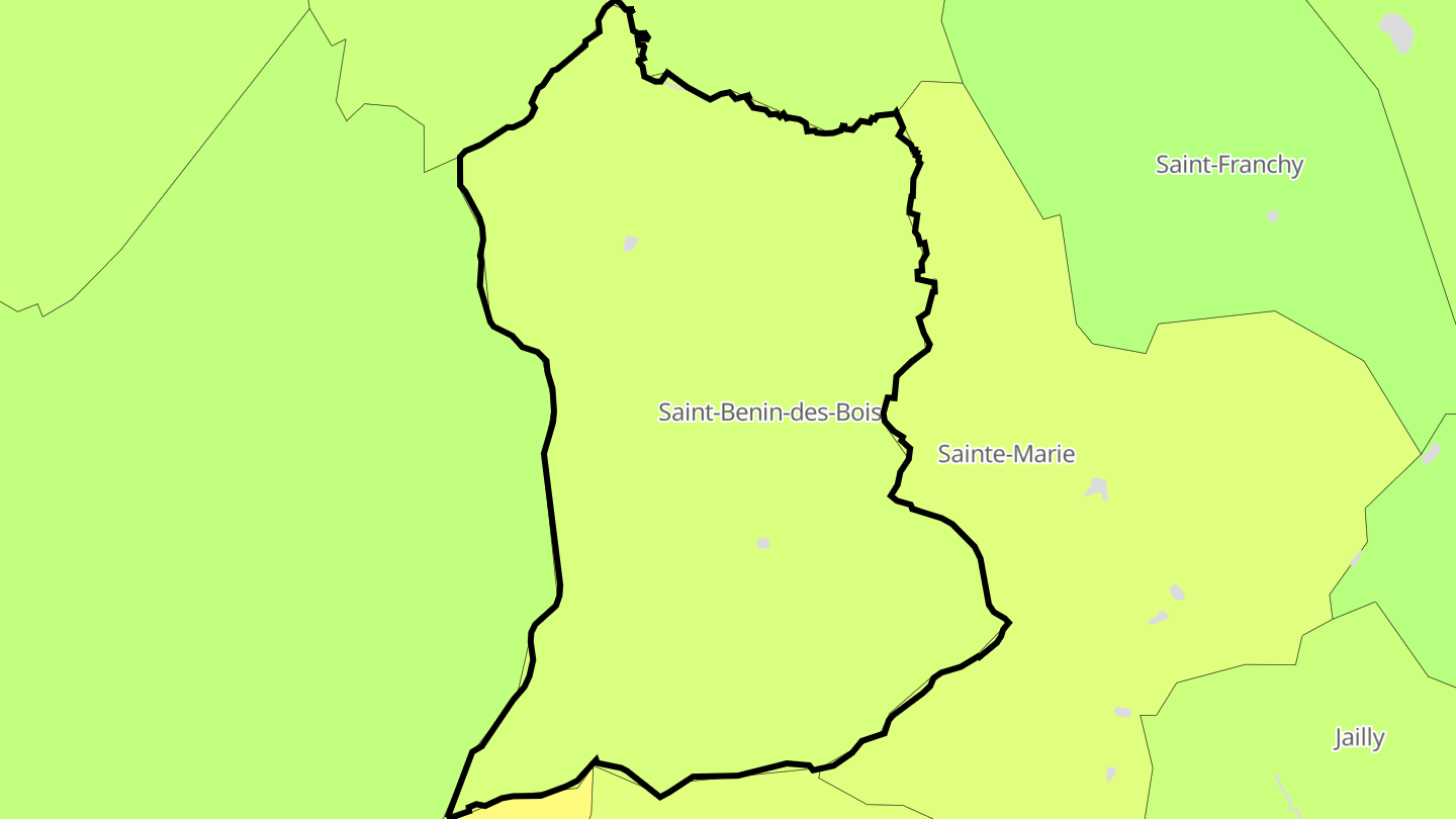 Carte des prix de l'immobilier Saint-Benin-des-Bois