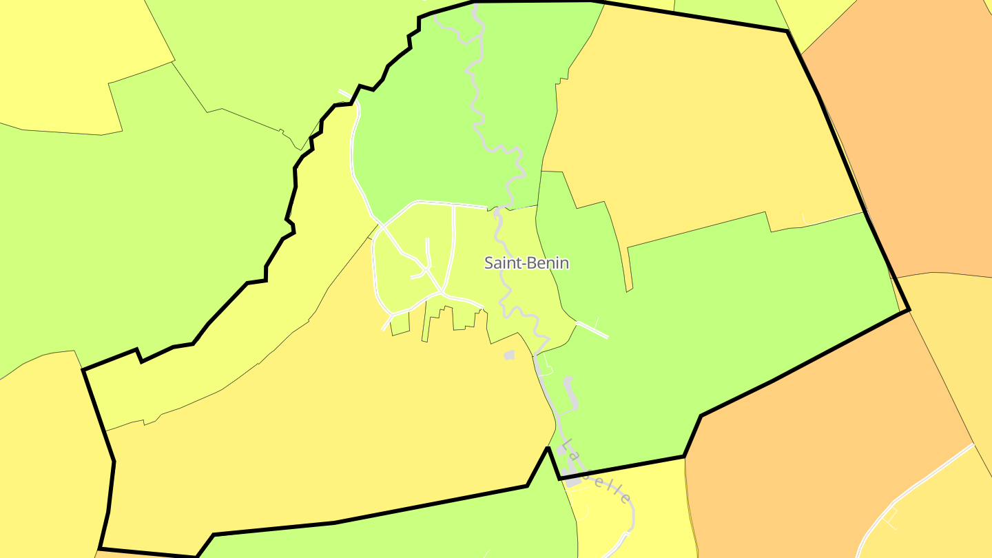 Carte des prix de l'immobilier Saint-Benin
