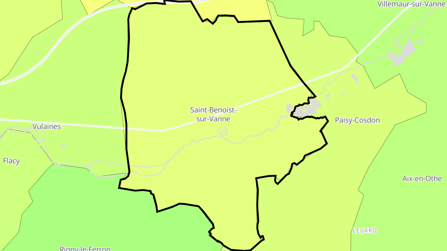 Carte des prix de l'immobilier Saint-Benoist-sur-Vanne