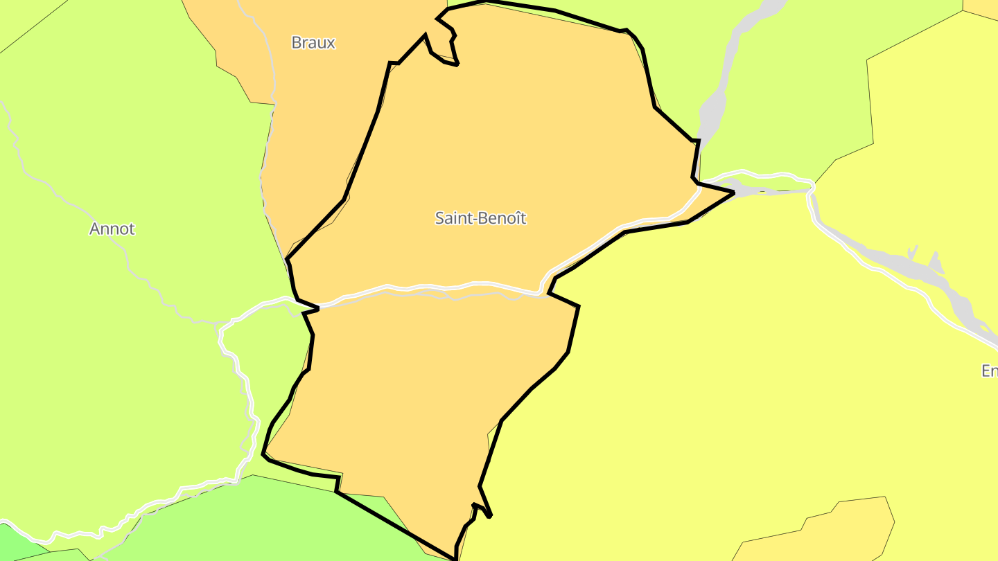 Carte des prix de l'immobilier Saint-Benoît
