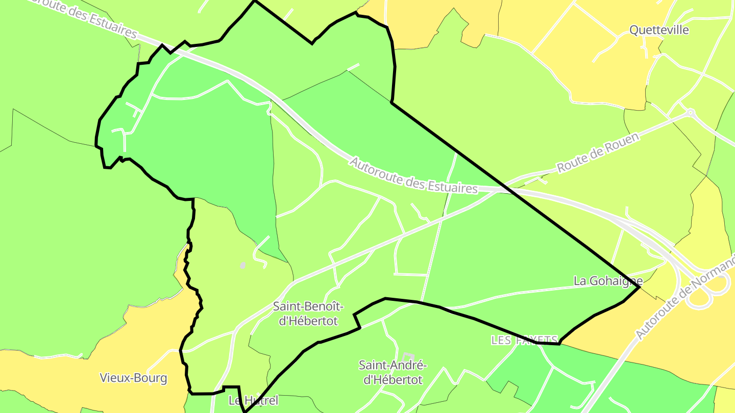 Carte des prix de l'immobilier Saint-Benoît-d'Hébertot