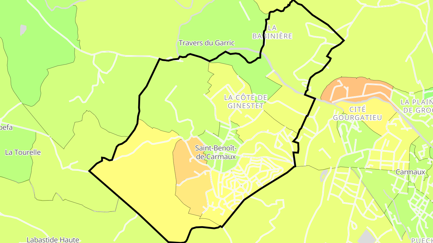 Carte des prix de l'immobilier Saint-Benoît-de-Carmaux