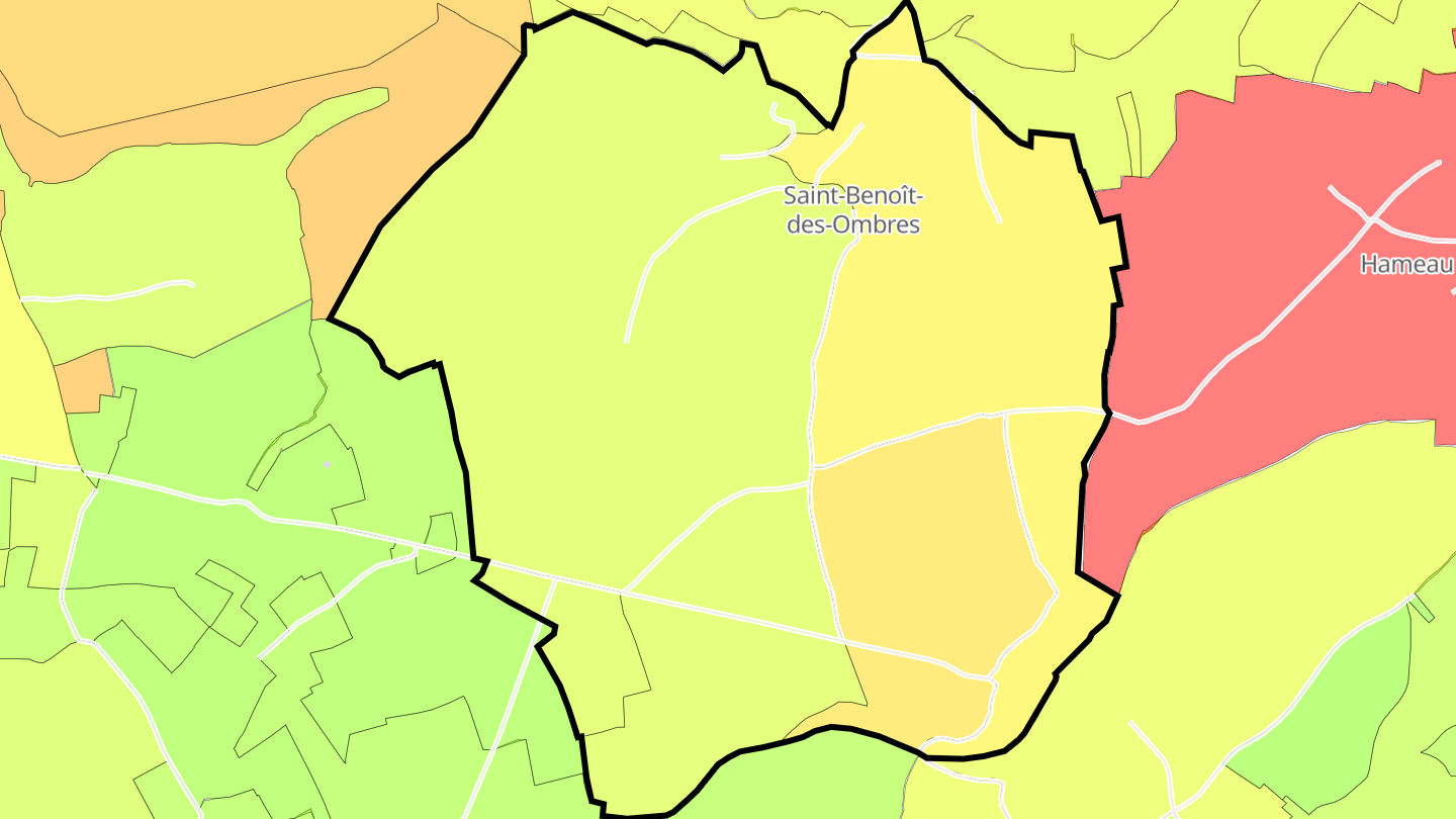 Carte des prix de l'immobilier Saint-Benoît-des-Ombres