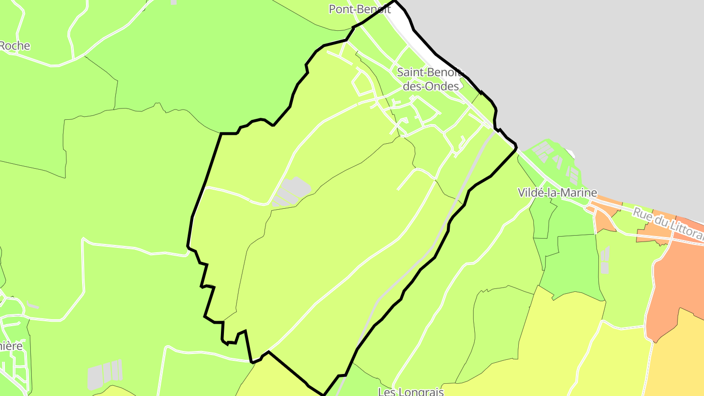 Carte des prix de l'immobilier Saint-Benoît-des-Ondes