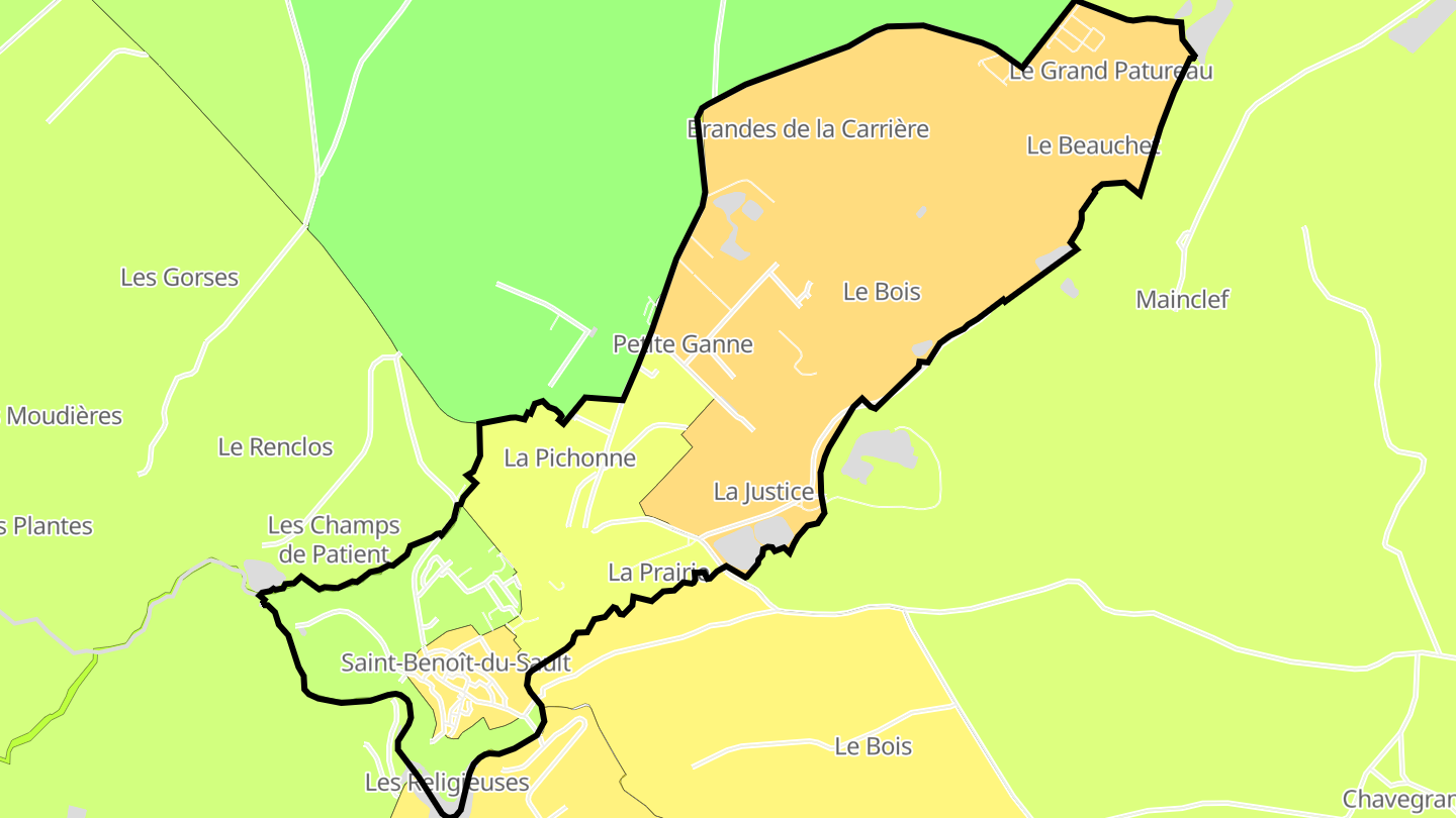 Carte des prix de l'immobilier Saint-Benoît-du-Sault