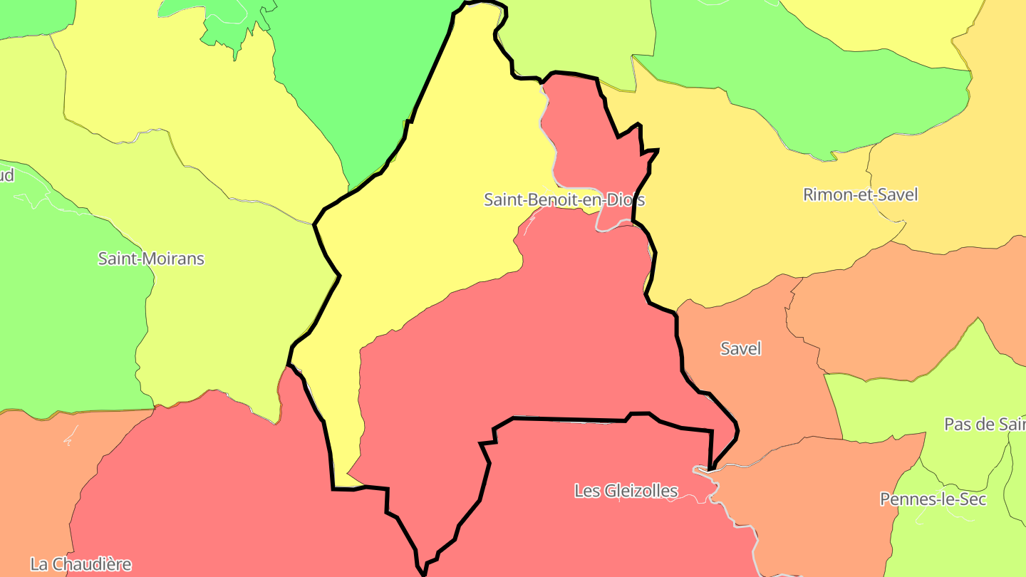 Carte des prix de l'immobilier Saint-Benoit-en-Diois