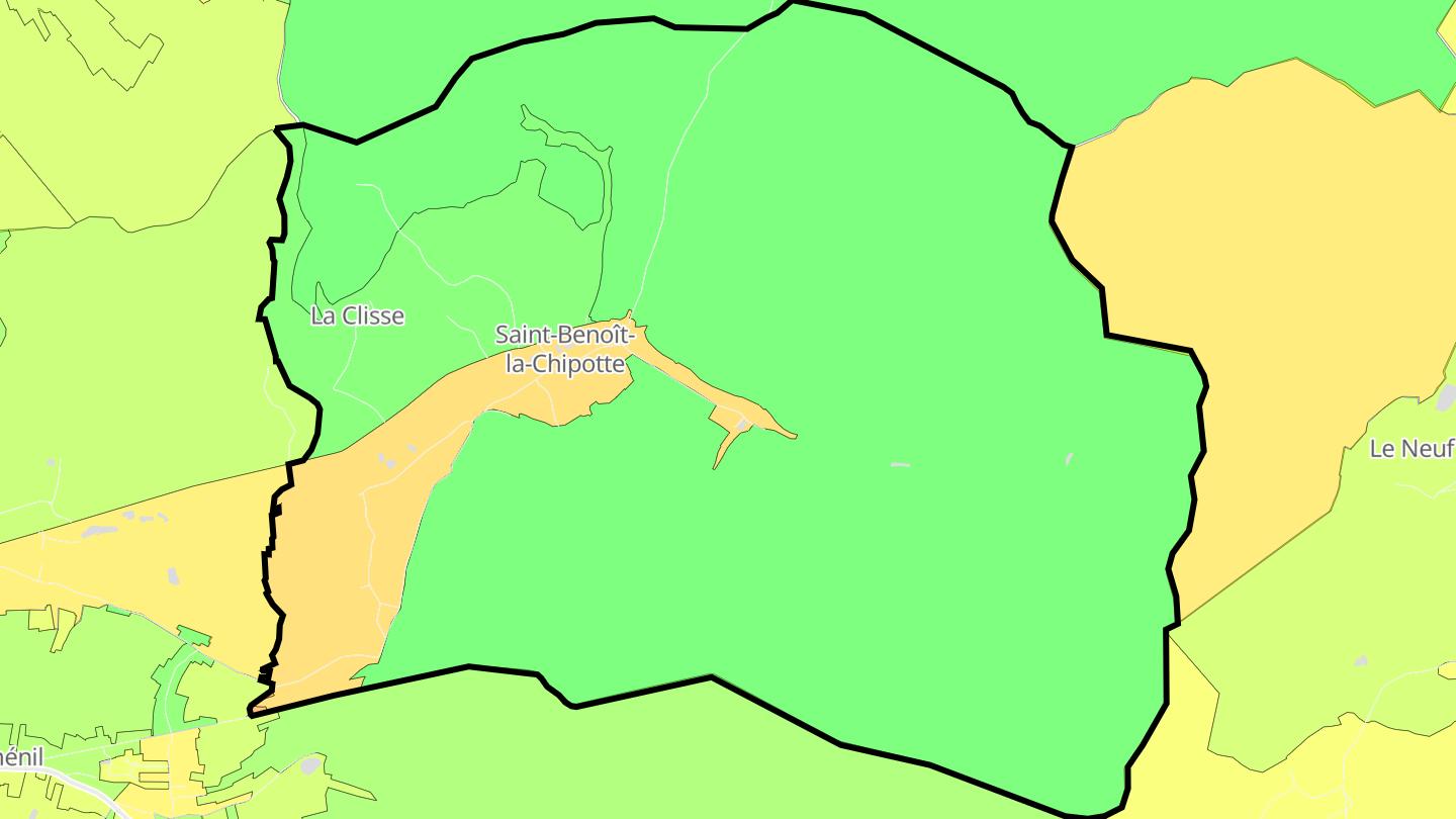 Carte des prix de l'immobilier Saint-Benoît-la-Chipotte