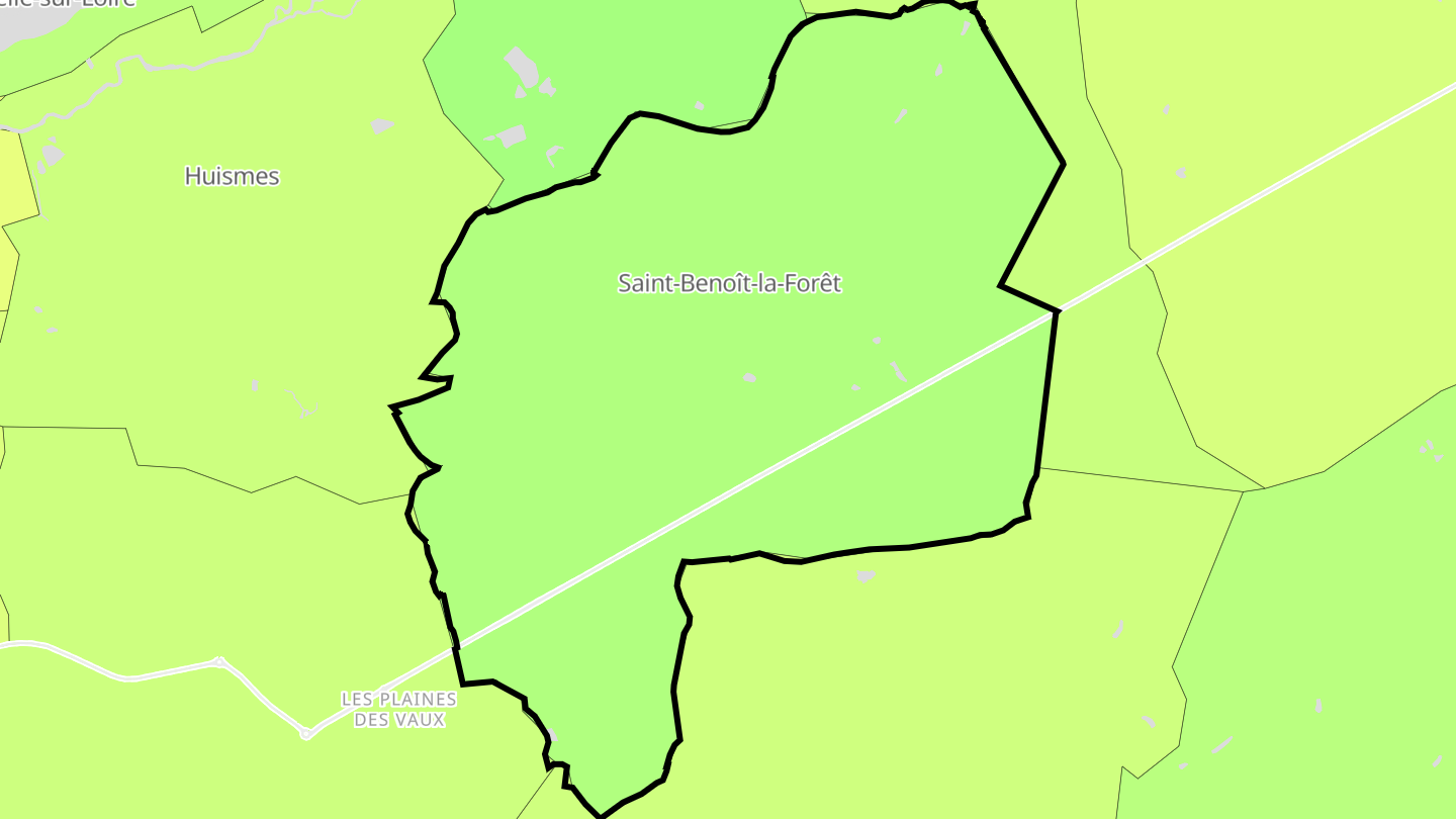 Carte des prix de l'immobilier Saint-Benoît-la-Forêt