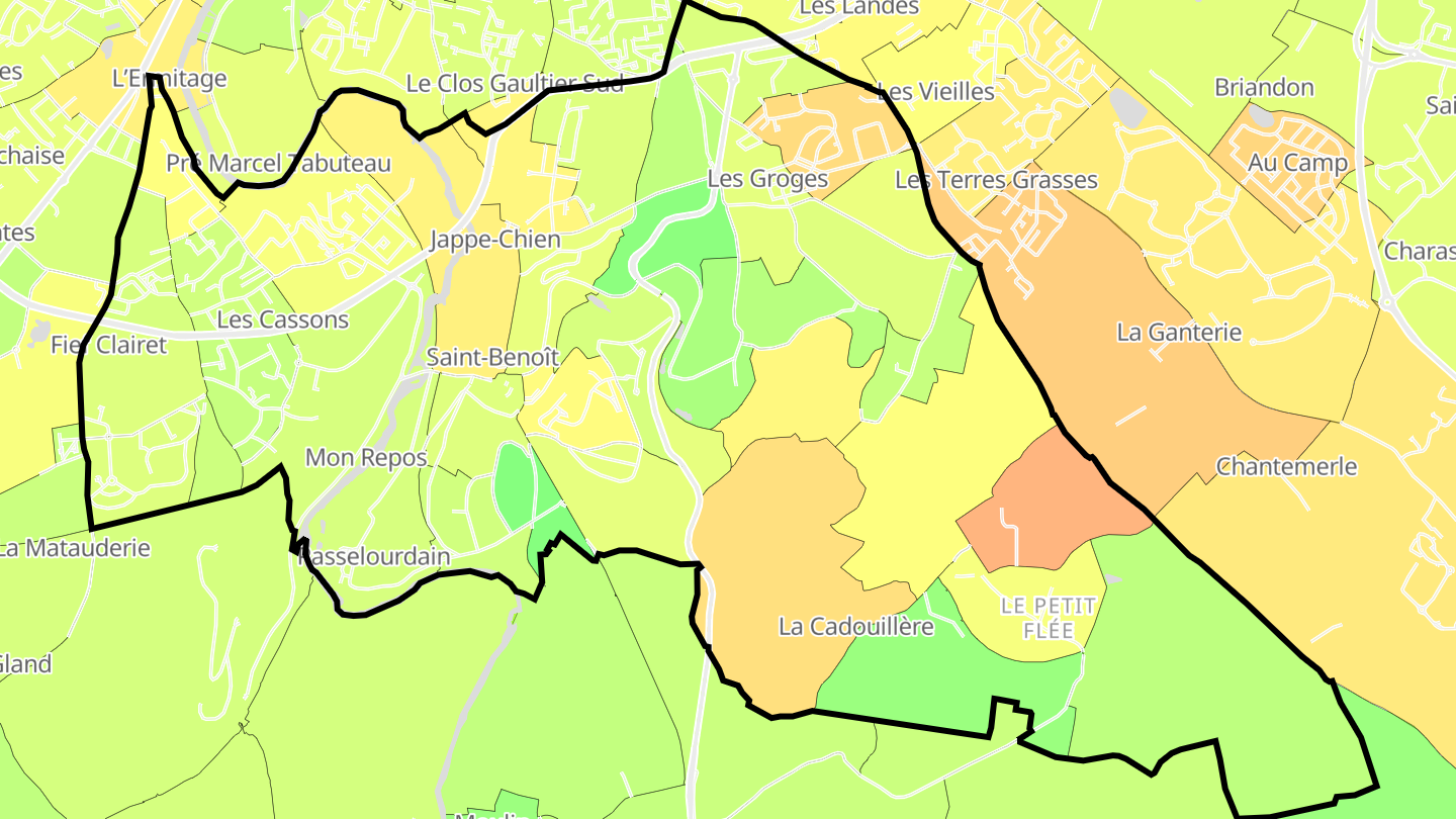 Carte des prix de l'immobilier Saint-Benoît
