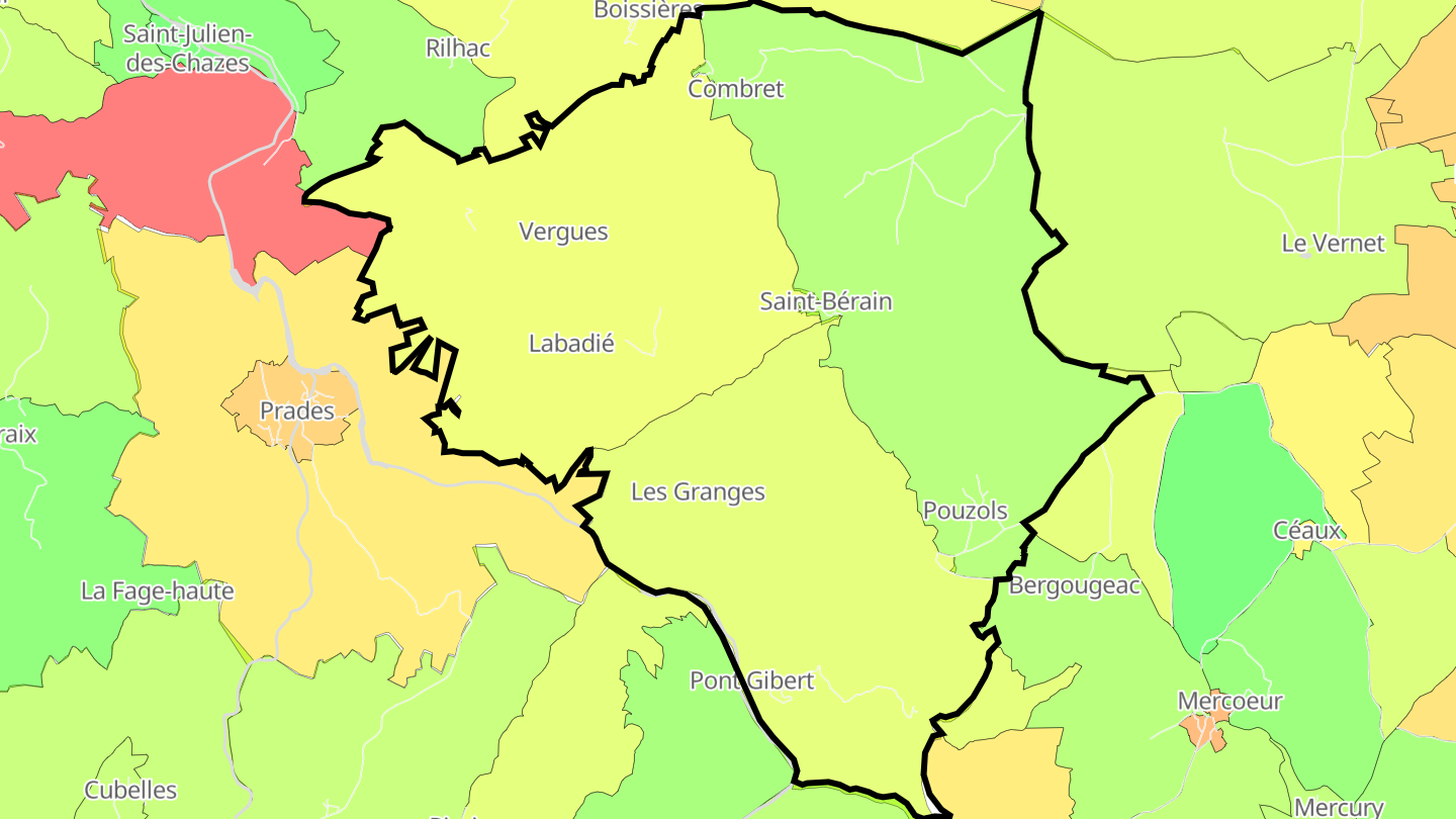 Carte des prix de l'immobilier Saint-Bérain