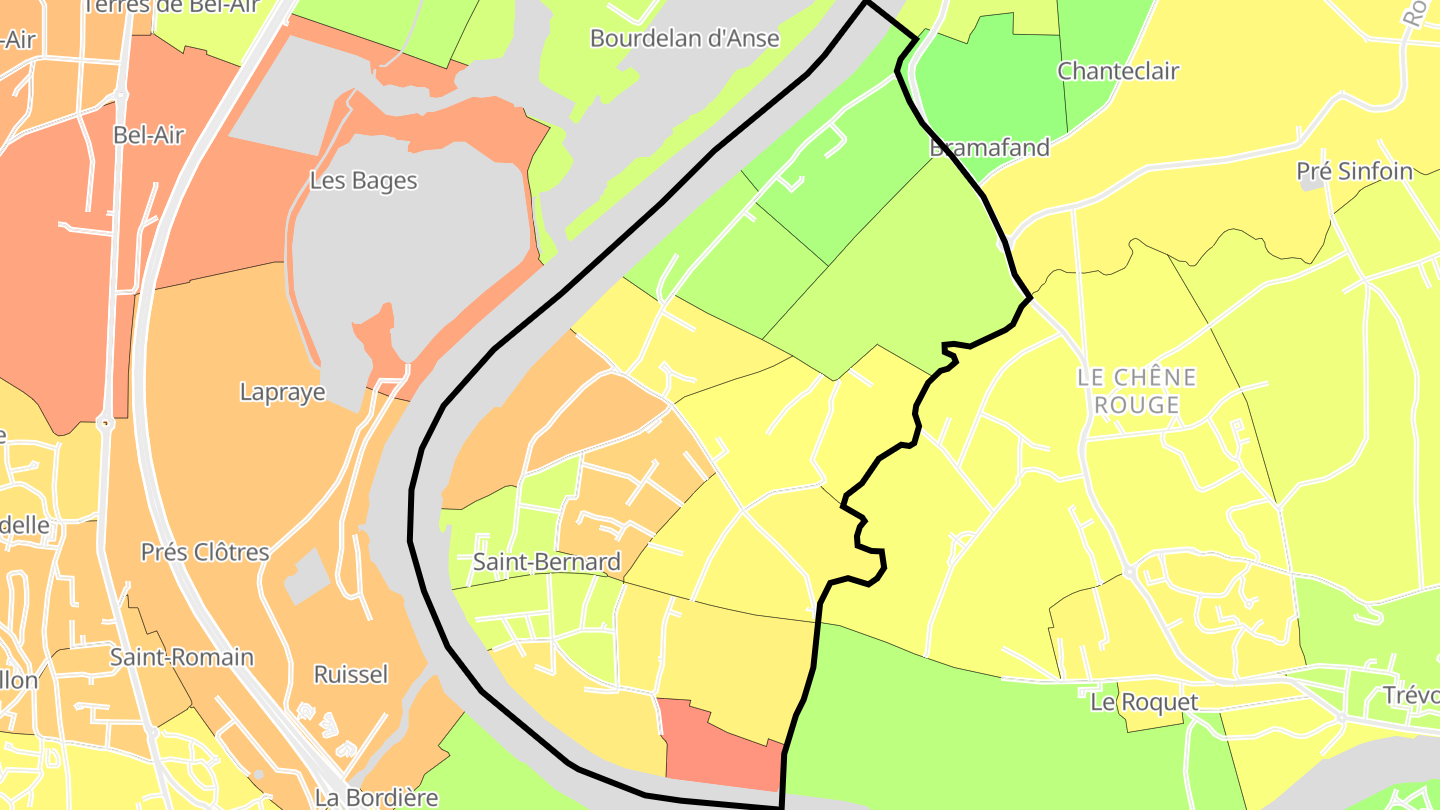 Carte des prix de l'immobilier Saint-Bernard