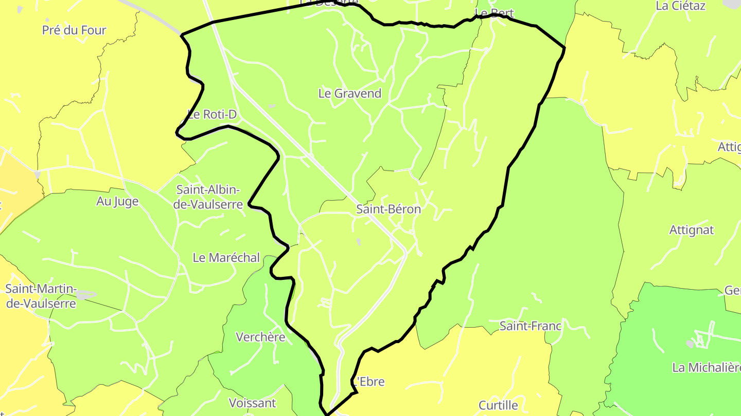 Carte des prix de l'immobilier Saint-Béron