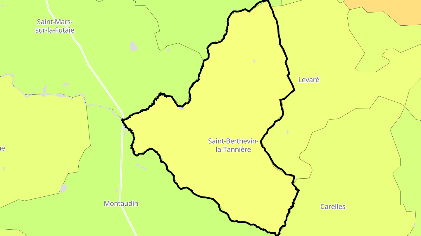 Carte des prix de l'immobilier Saint-Berthevin-la-Tannière