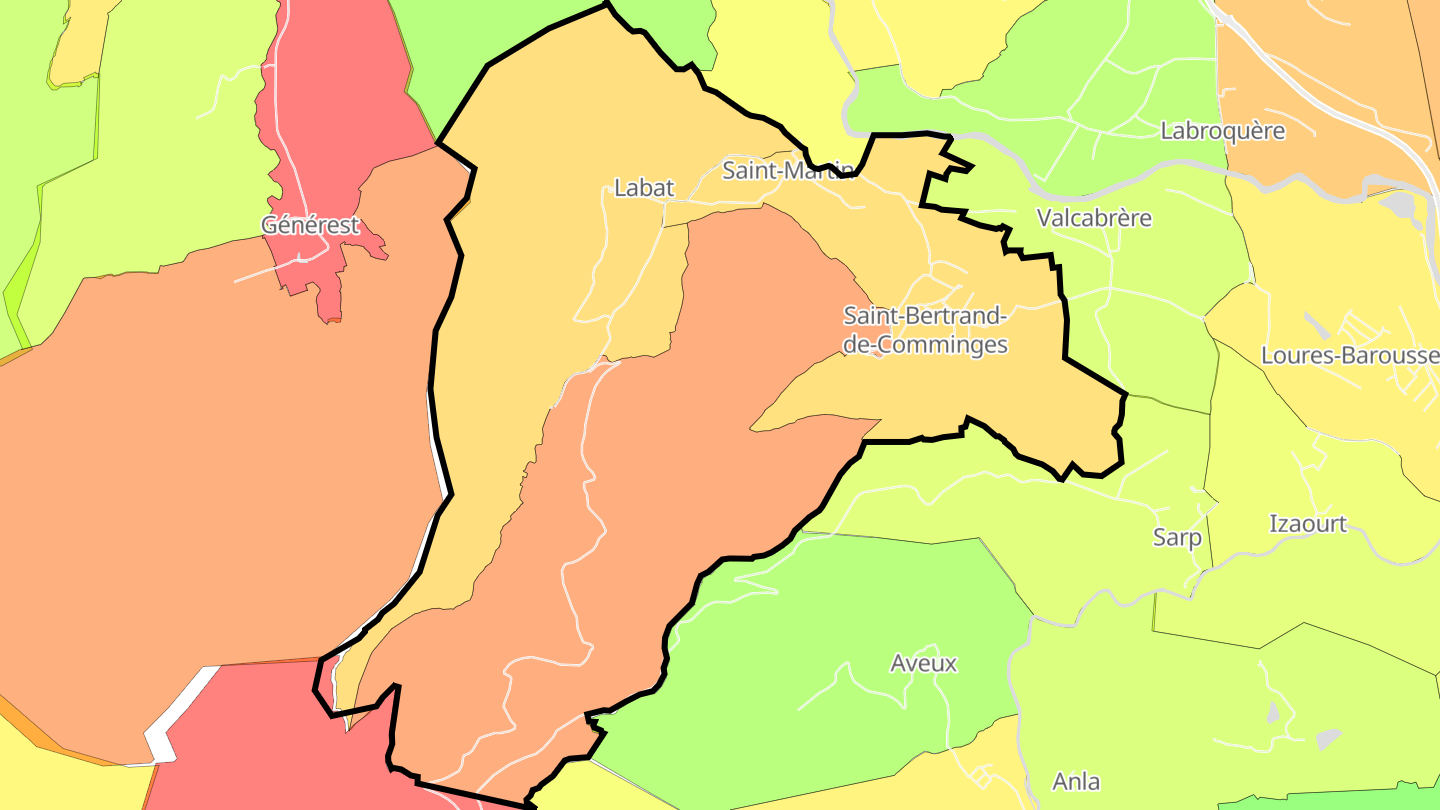 Carte des prix de l'immobilier Saint-Bertrand-de-Comminges