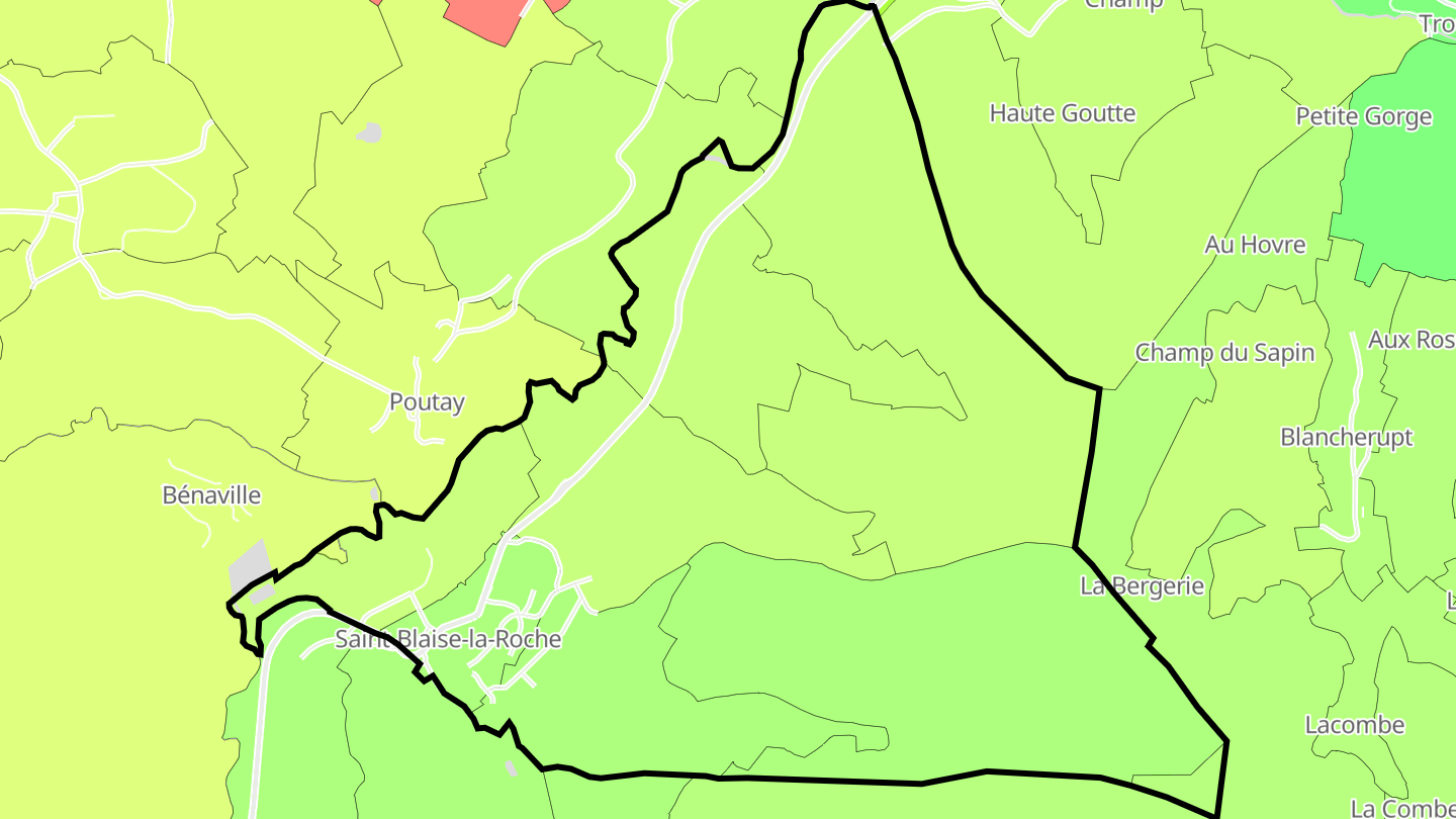 Carte des prix de l'immobilier Saint-Blaise-la-Roche