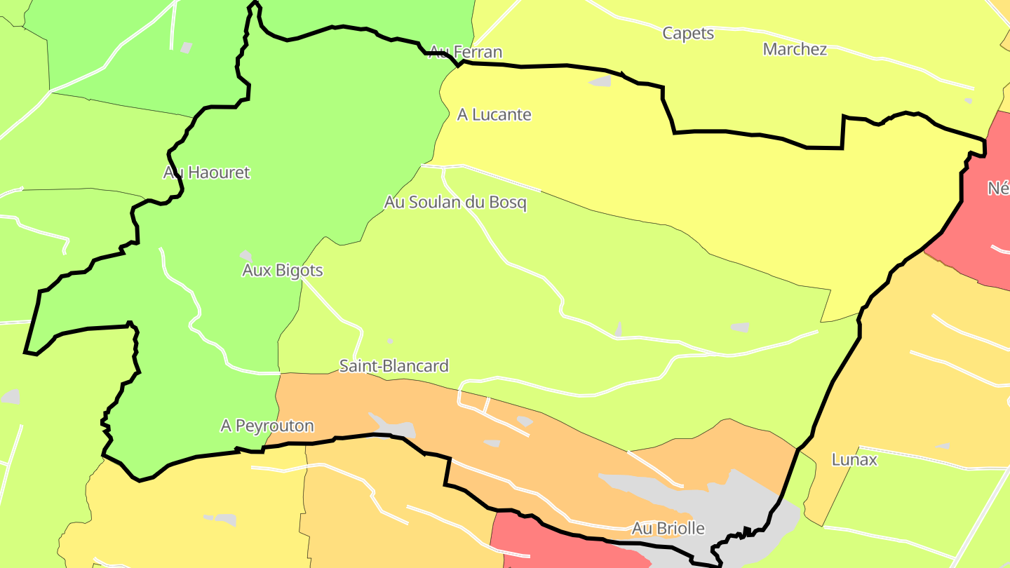 Carte des prix de l'immobilier Saint-Blancard