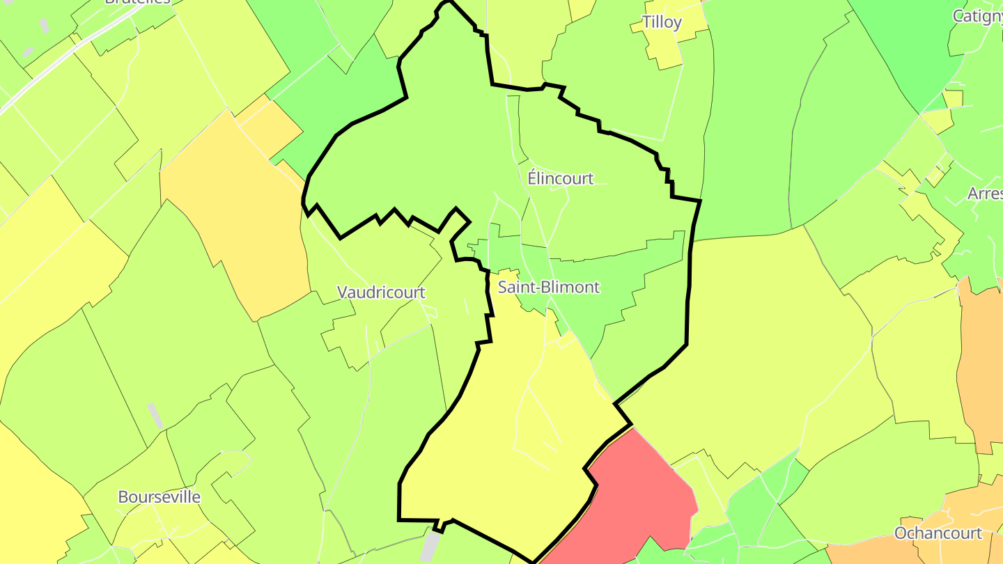 Carte des prix de l'immobilier Saint-Blimont