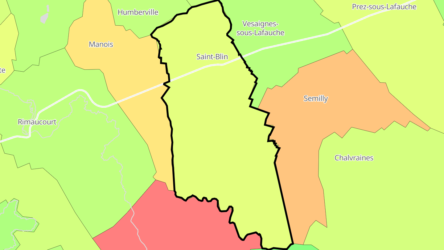 Carte des prix de l'immobilier Saint-Blin