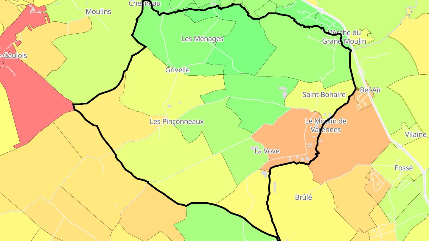 Carte des prix de l'immobilier Saint-Bohaire