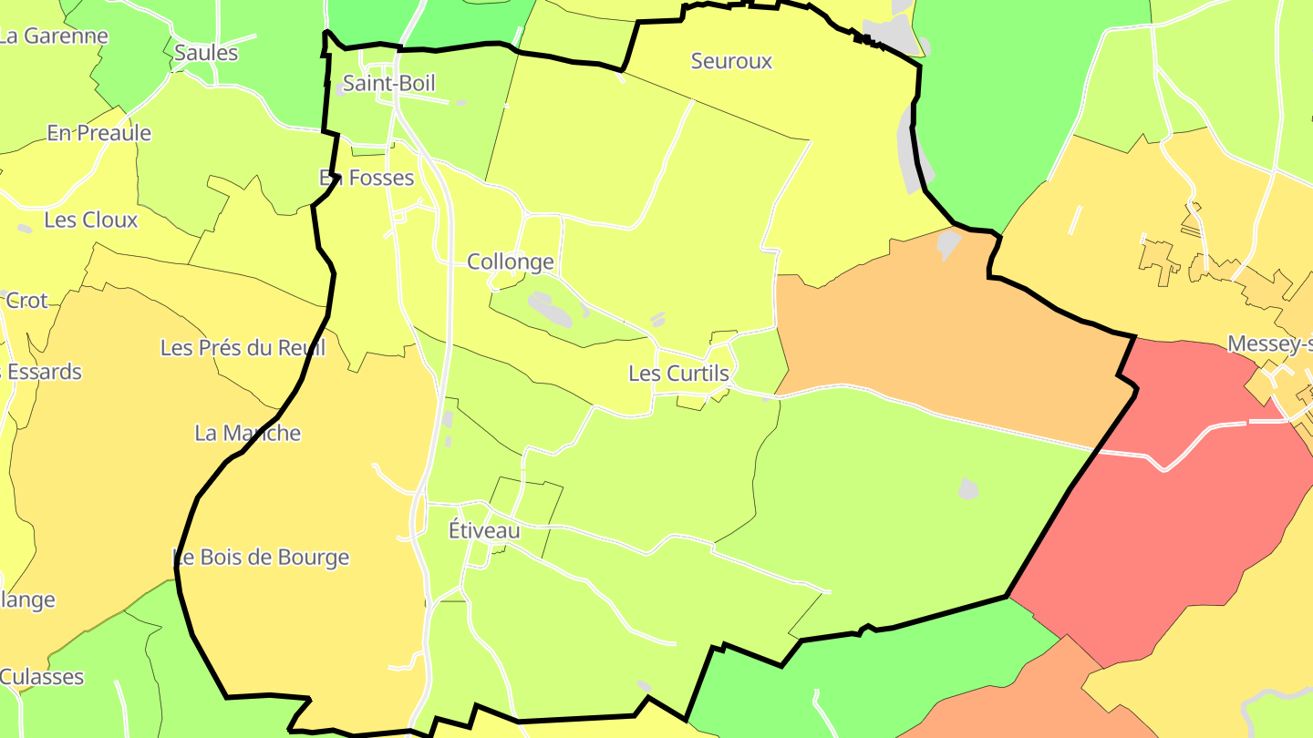 Carte des prix de l'immobilier Saint-Boil