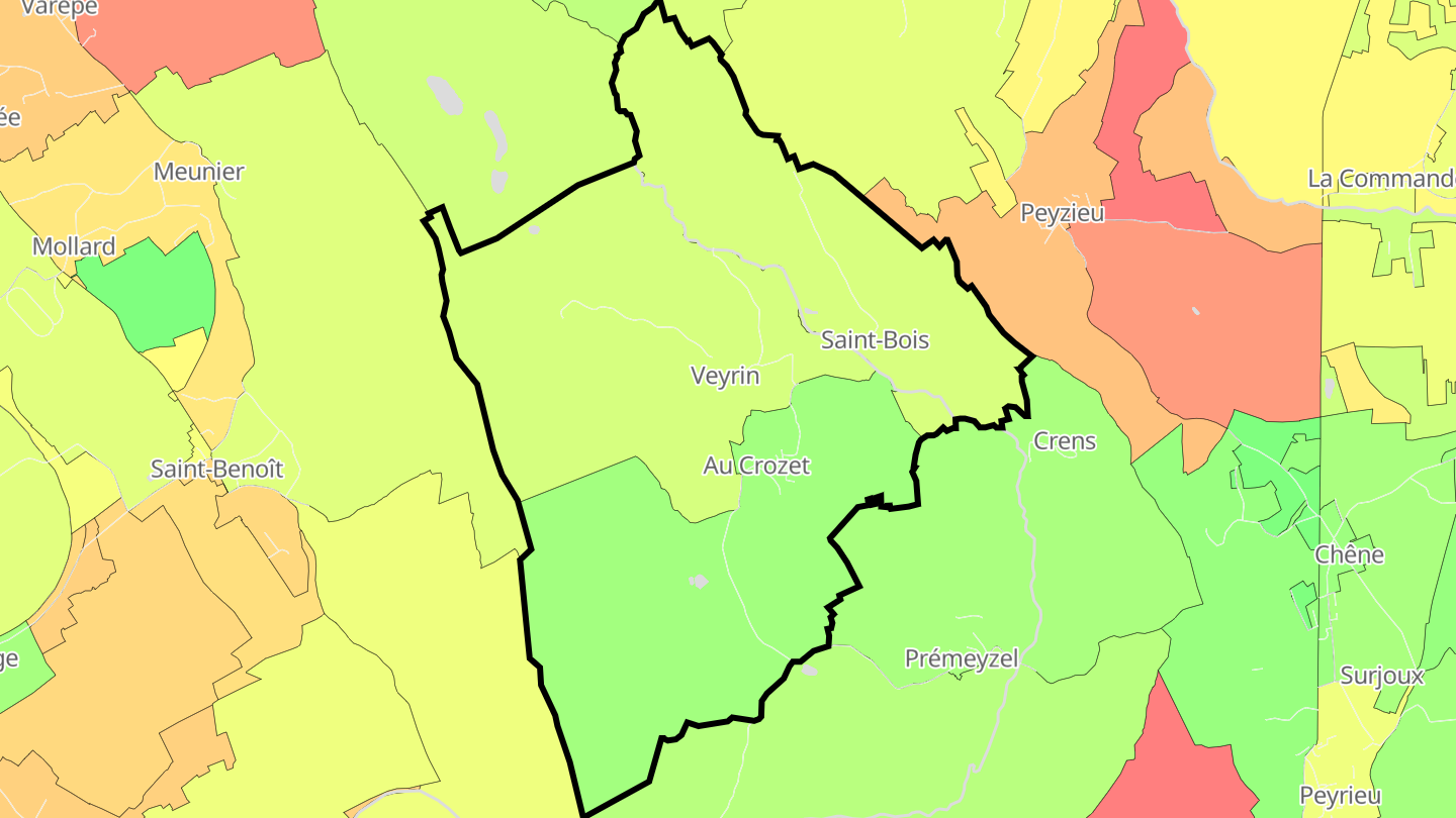 Carte des prix de l'immobilier Saint-Bois