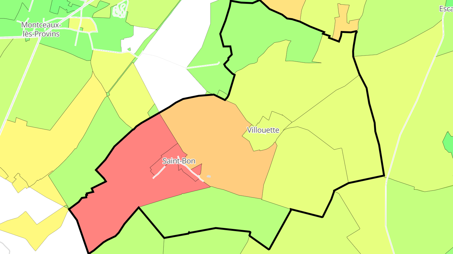 Carte des prix de l'immobilier Saint-Bon