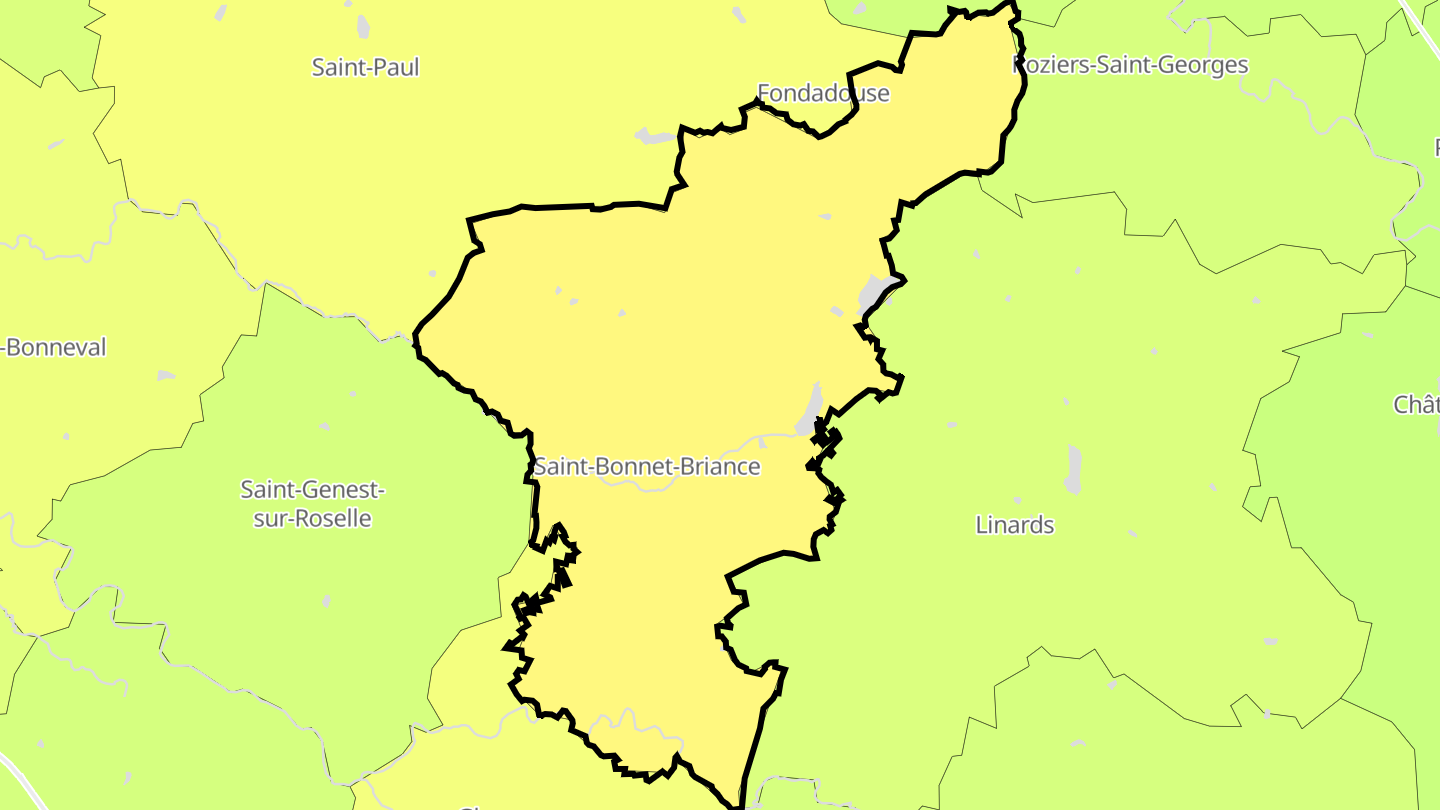 Carte des prix de l'immobilier Saint-Bonnet-Briance