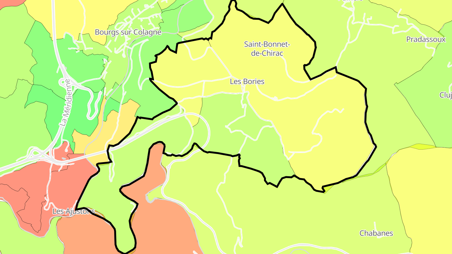 Carte des prix de l'immobilier Saint-Bonnet-de-Chirac