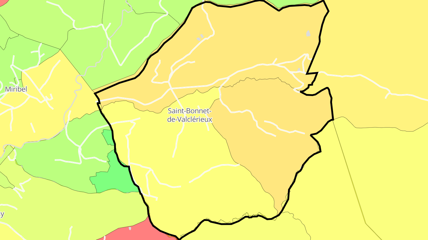 Carte des prix de l'immobilier Saint-Bonnet-de-Valclérieux