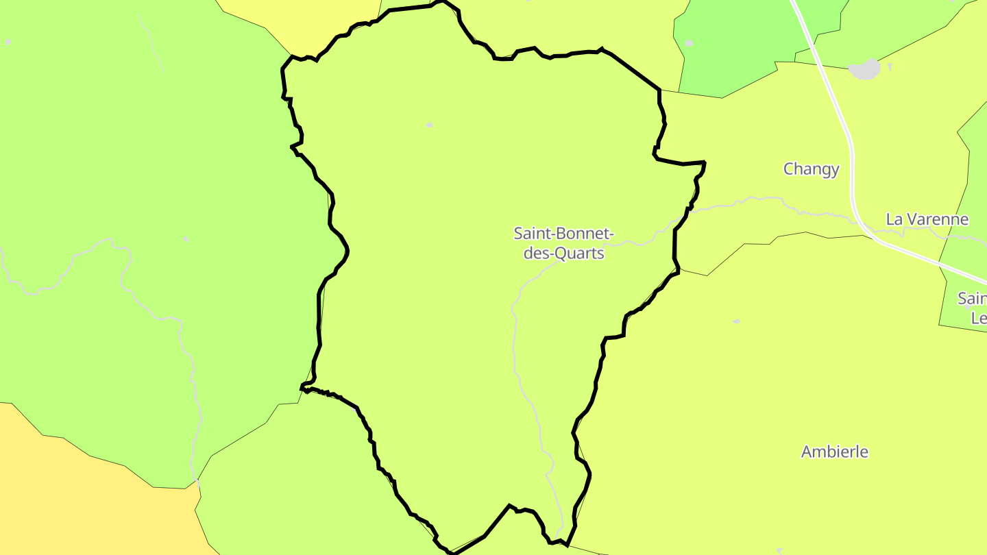 Carte des prix de l'immobilier Saint-Bonnet-des-Quarts