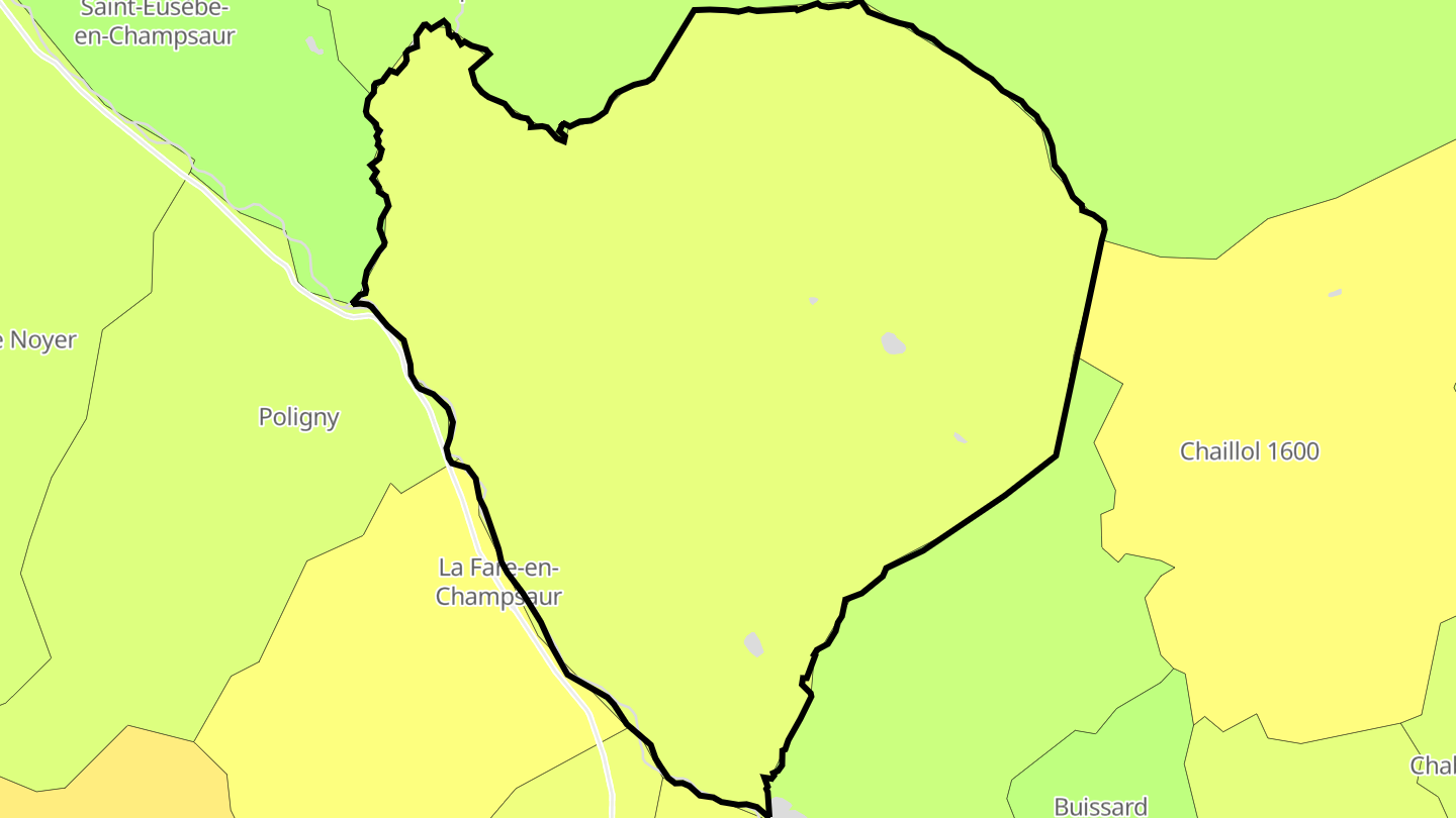 Carte des prix de l'immobilier Saint-Bonnet-en-Champsaur