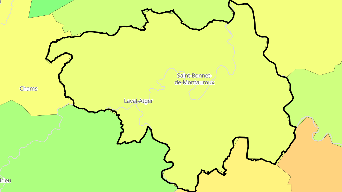 Carte des prix de l'immobilier Saint Bonnet-Laval