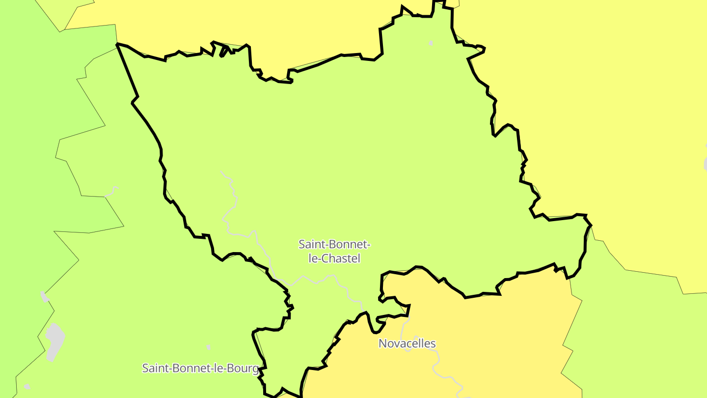 Carte des prix de l'immobilier Saint-Bonnet-le-Chastel