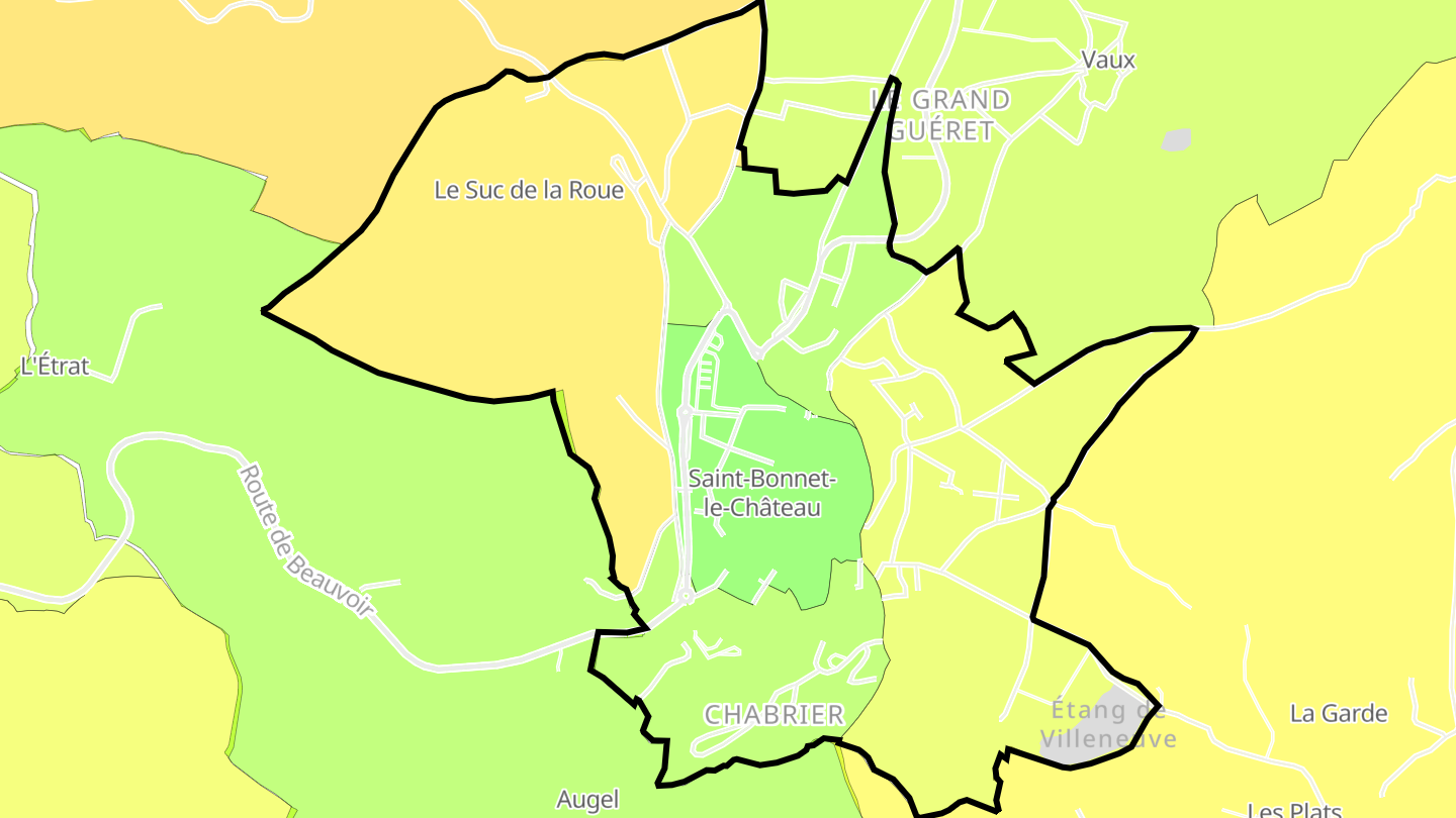 Carte des prix de l'immobilier Saint-Bonnet-le-Château