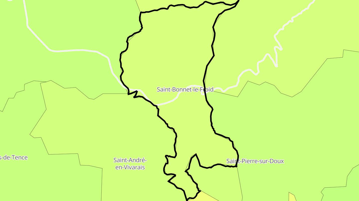 Carte des prix de l'immobilier Saint-Bonnet-le-Froid