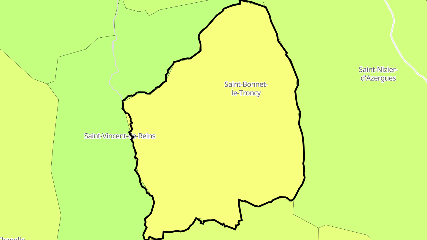 Carte des prix de l'immobilier Saint-Bonnet-le-Troncy