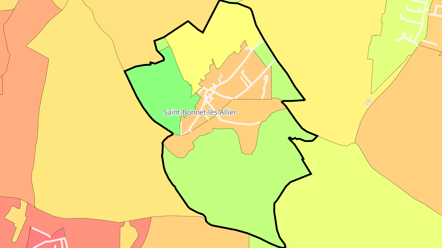 Carte des prix de l'immobilier Saint-Bonnet-lès-Allier