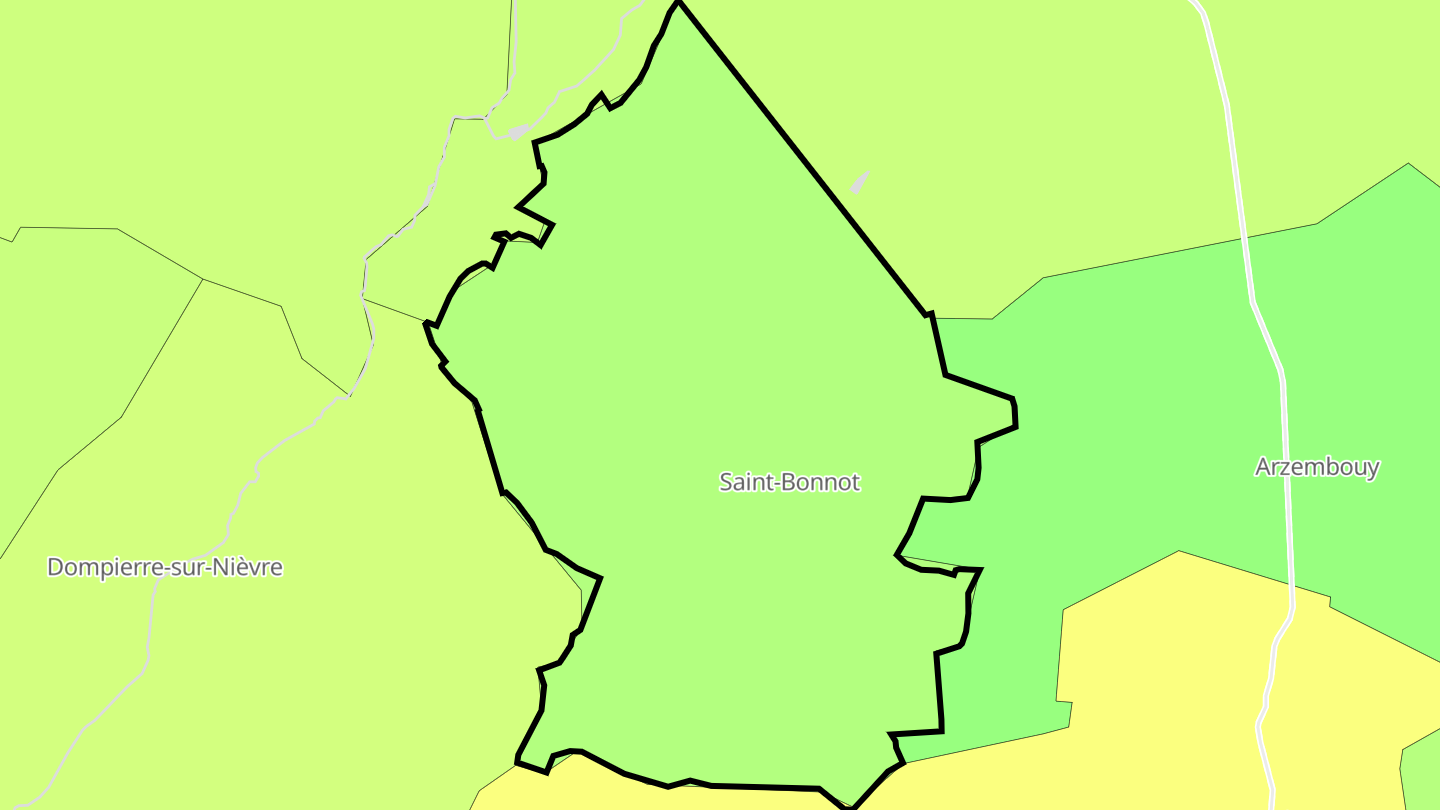 Carte des prix de l'immobilier Saint-Bonnot