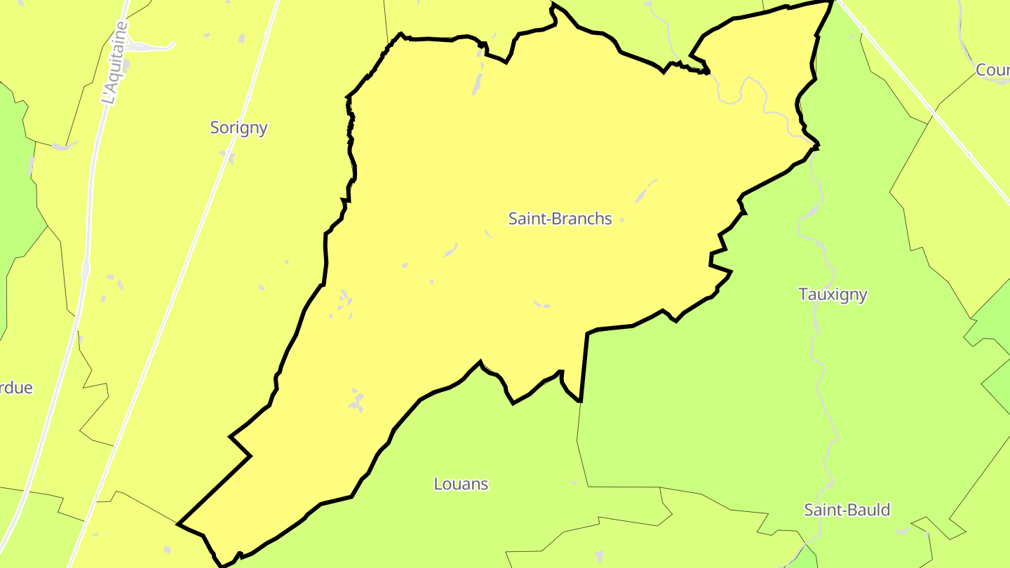 Carte des prix de l'immobilier Saint-Branchs