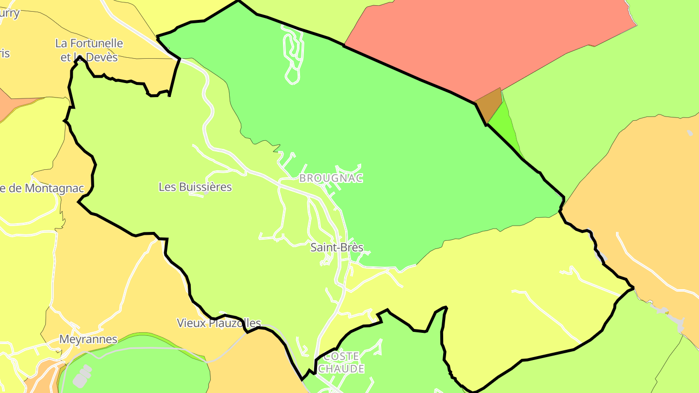 Carte des prix de l'immobilier Saint-Brès