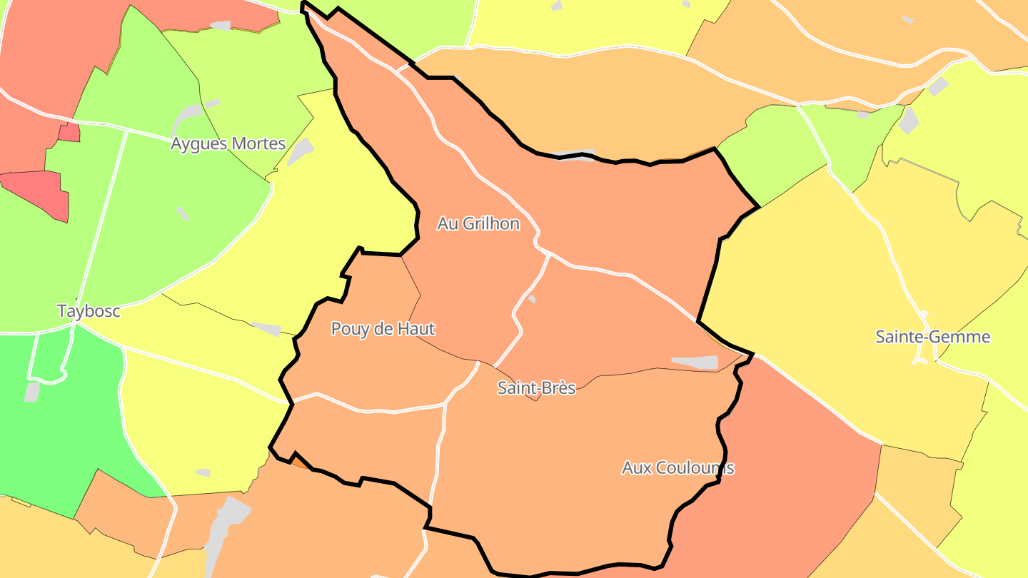 Carte des prix de l'immobilier Saint-Brès