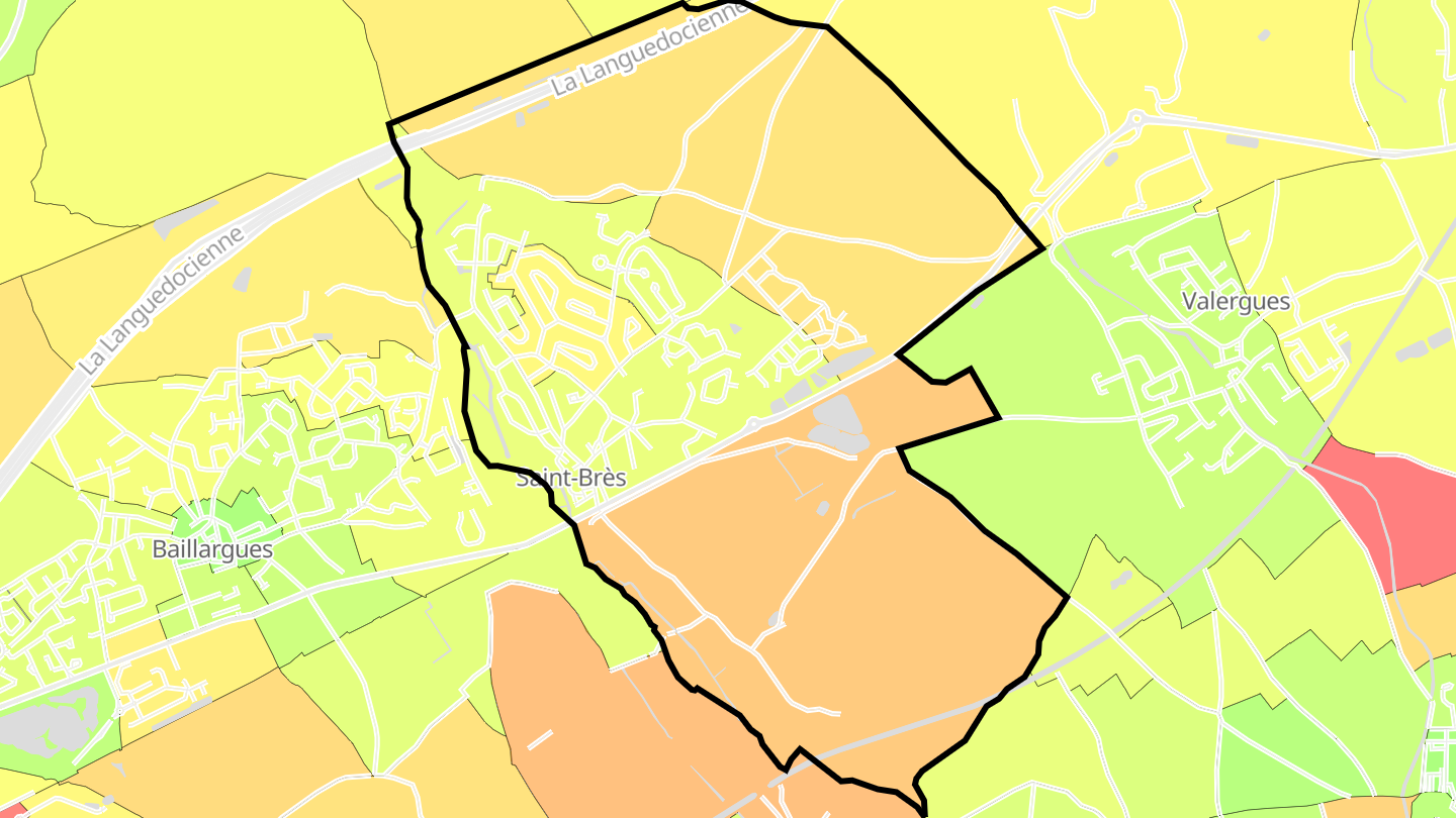 Carte des prix de l'immobilier Saint-Brès